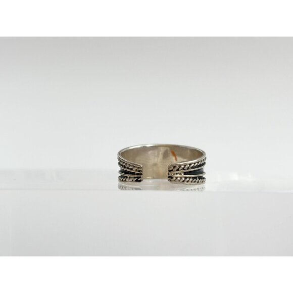 Balinese Inspired Oxidized Beaded 925 Sterling Silver Vintage Ring - sz 4.75 - Picture 6 of 11